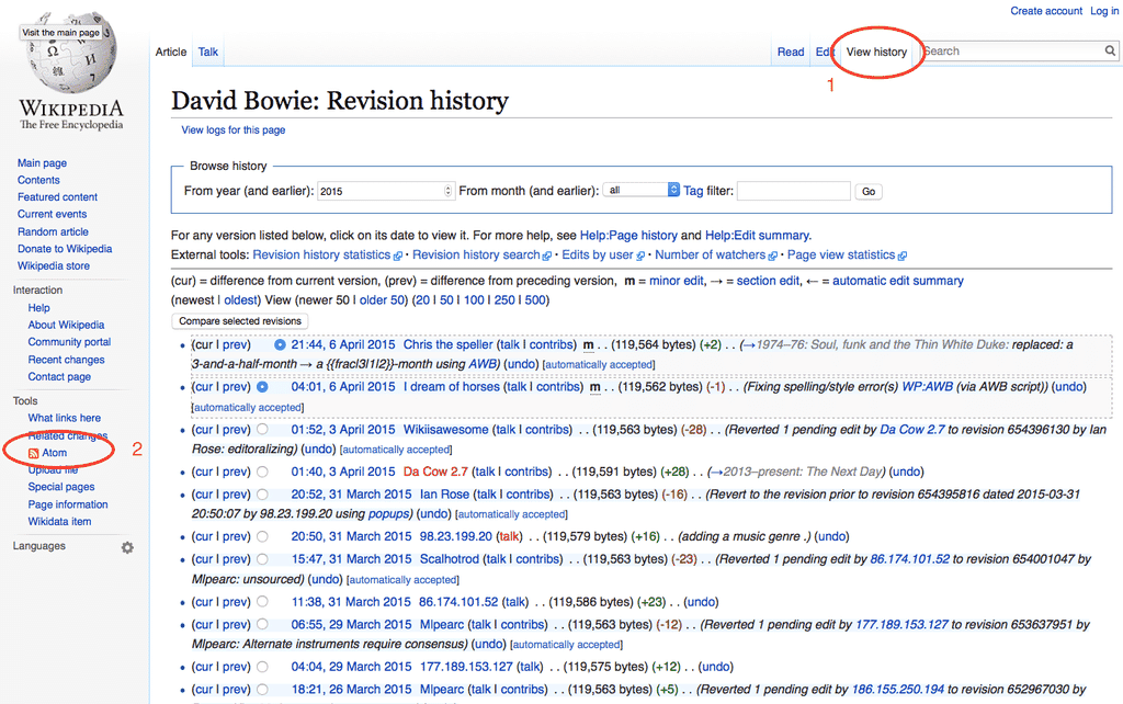 How to Get RSS Feed for Wikipedia Pages