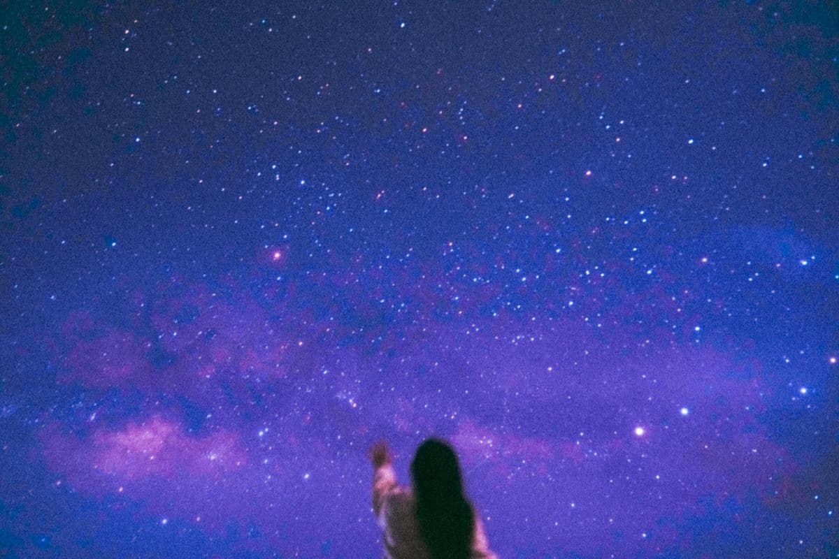 A star-filled night sky