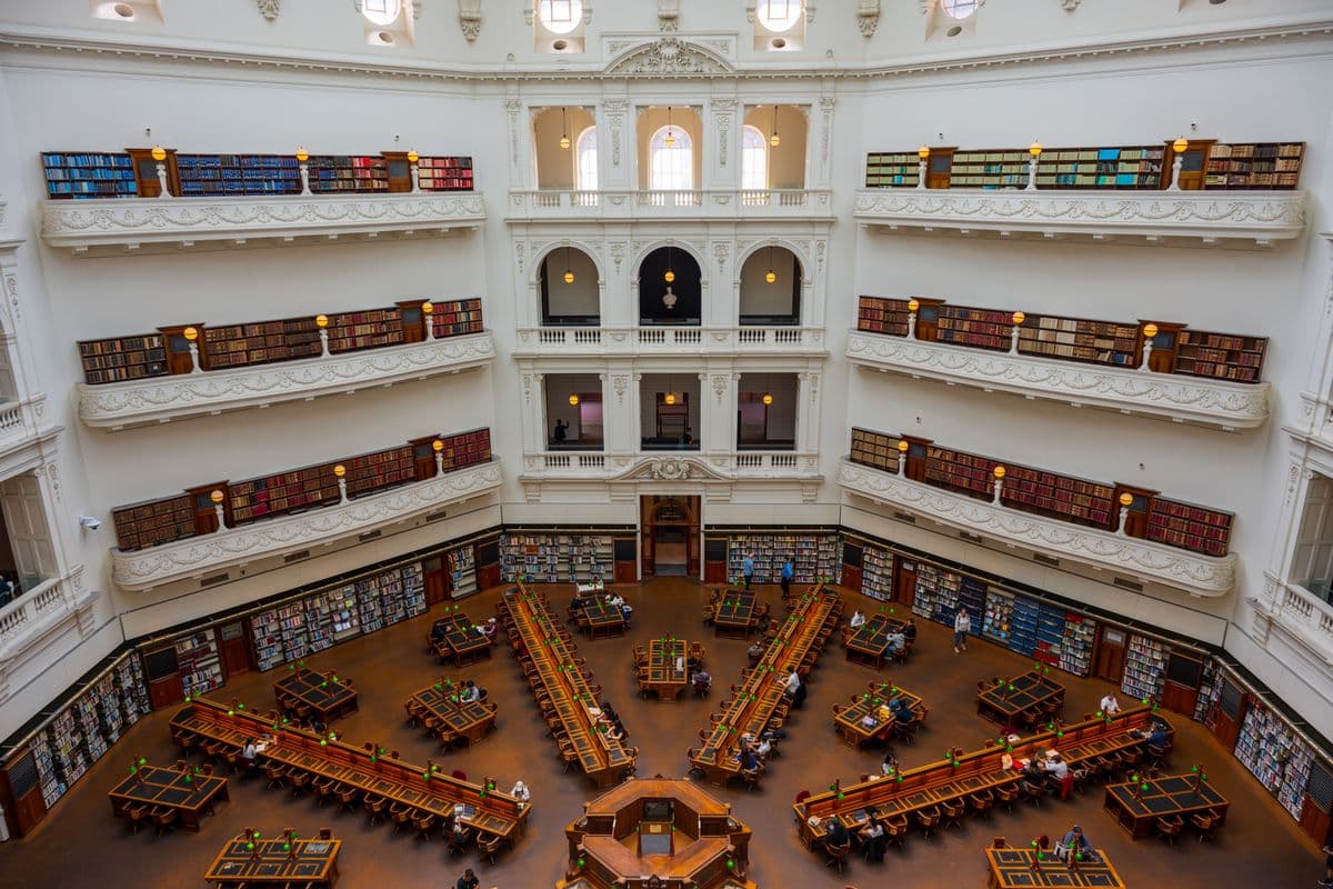 The interior of a grand library
